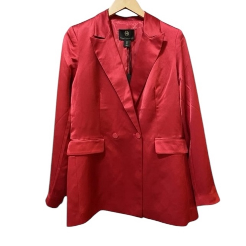 House of Harlow‎ Satin Red Blazer